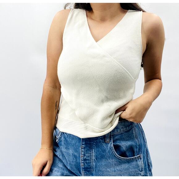 Ramy brook white knit crossover tank